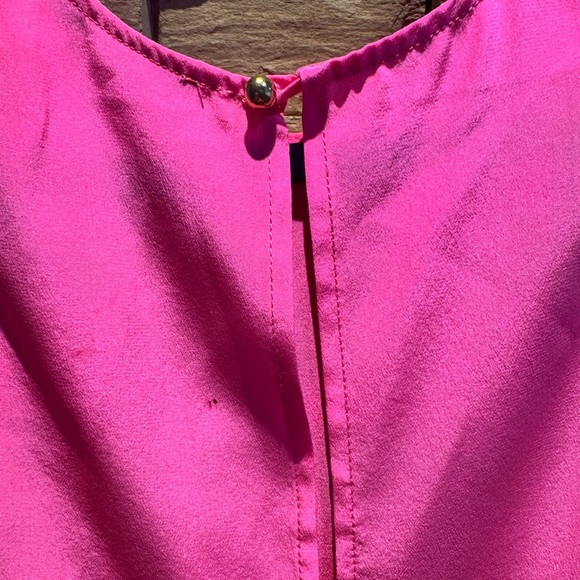 Amanda Uprichard Pink Sleeveless Ruffle Hem Top Sz S - Picture 4 of 4